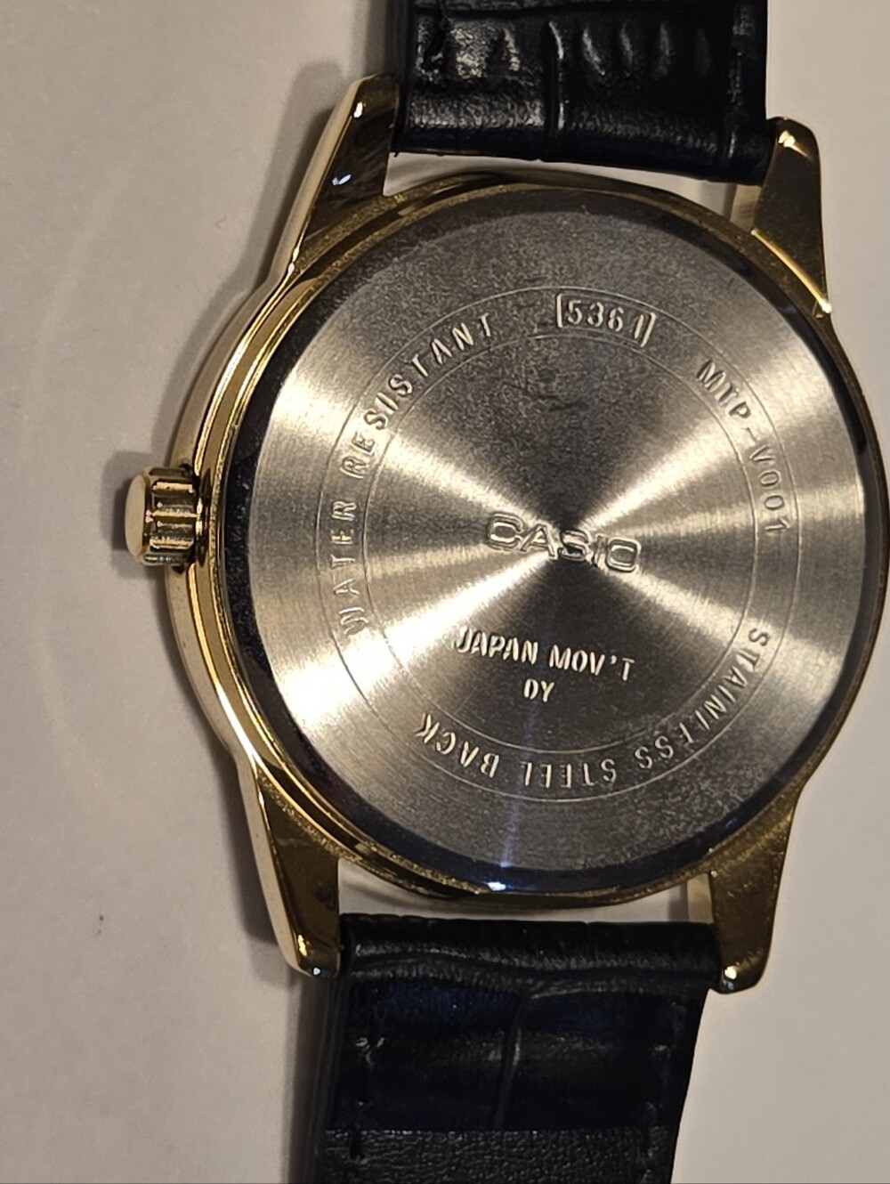 Casio Men's Black Leather Quartz Watch - Picture 8 of 11